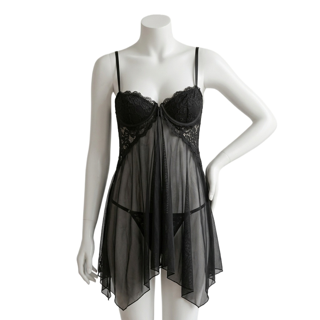 Babydoll Chemise Night - Lingerie da donna in pizzo, stile